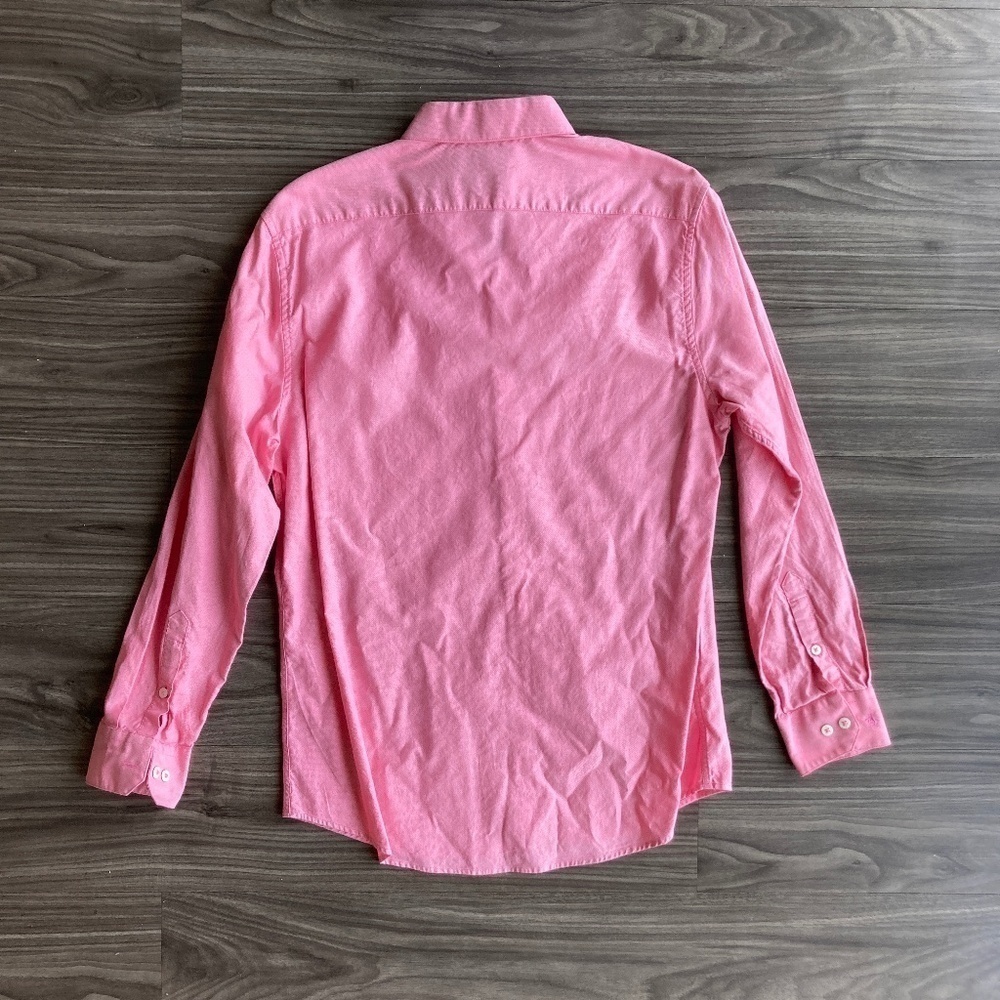 Original Penguin Men's Heritage Slim Pink Cotton Long Sleeve Button Down Shirt - Picture 4 of 5